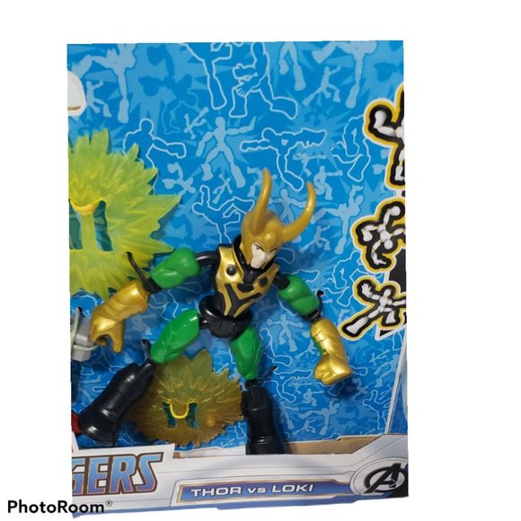 Marvel Avengers Bend and Flex Thor Vs. Loki Action Figure Toys, 6-Inch Flexible - Picture 4 of 4